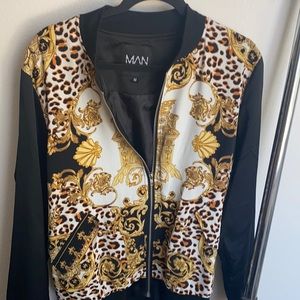 BoohooMAN medium leopard windbreaker jacket